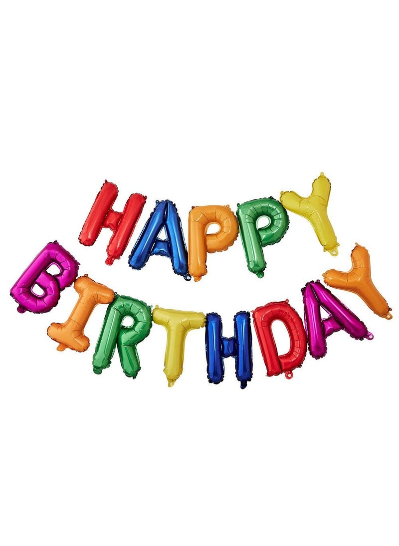 جينجر راي لافتة بالونات عيد ميلاد سعيد من رقائق قوس قزح 200 سم - Image 1
