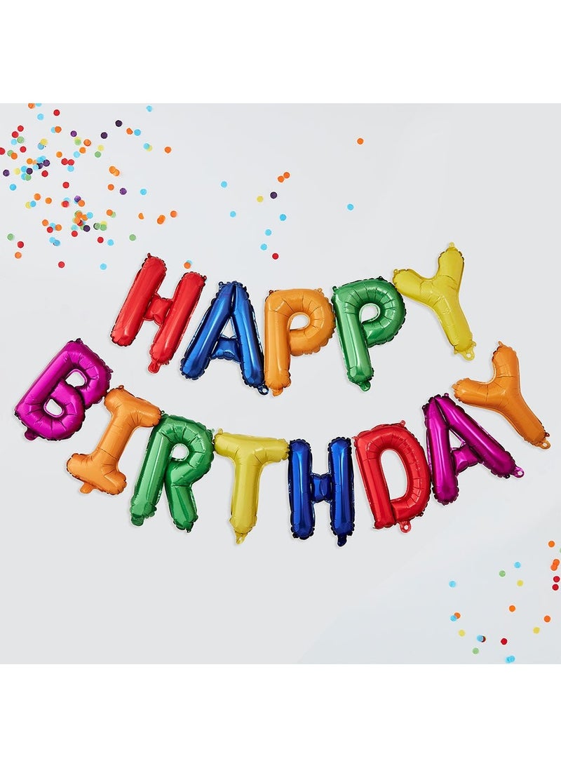جينجر راي لافتة بالونات عيد ميلاد سعيد من رقائق قوس قزح 200 سم - Image 2