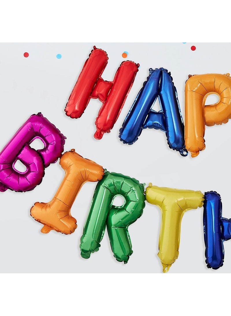 جينجر راي لافتة بالونات عيد ميلاد سعيد من رقائق قوس قزح 200 سم - Image 3