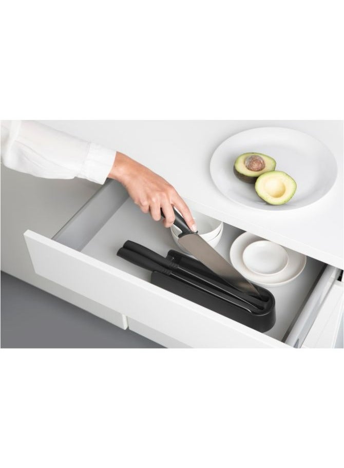 brabantia Knife Block and 3 Knives Black 35.5x6.3x9 cm - Image 3