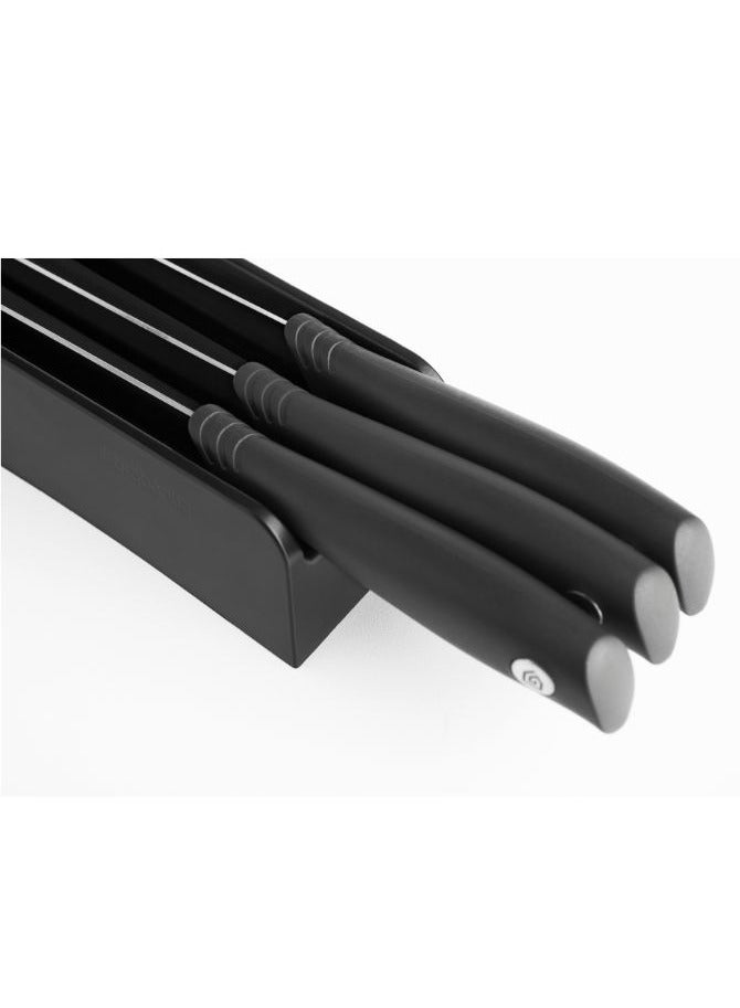 brabantia Knife Block and 3 Knives Black 35.5x6.3x9 cm - Image 4