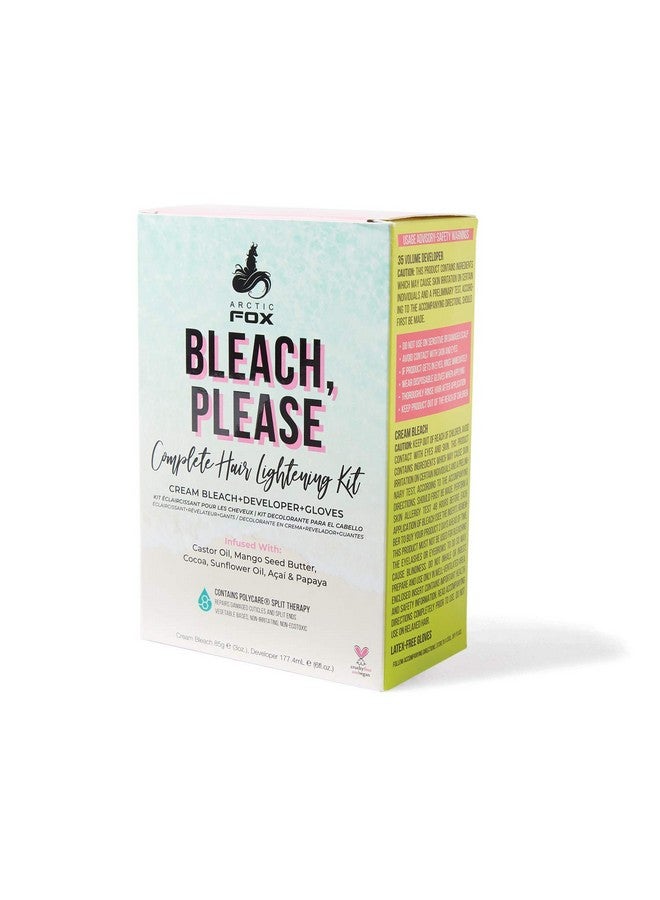 أركتيك فوكس مجموعة تفتيح الشعر Bleach Please من ARCTIC FOX، كريم تفتيح الشعر، 35 Volume Developer وقفازات خالية من اللاتكس، معززة بـ Acai وCocoa وSunflower Oil وPapaya! نباتية وخالية من القسوة - Image 1