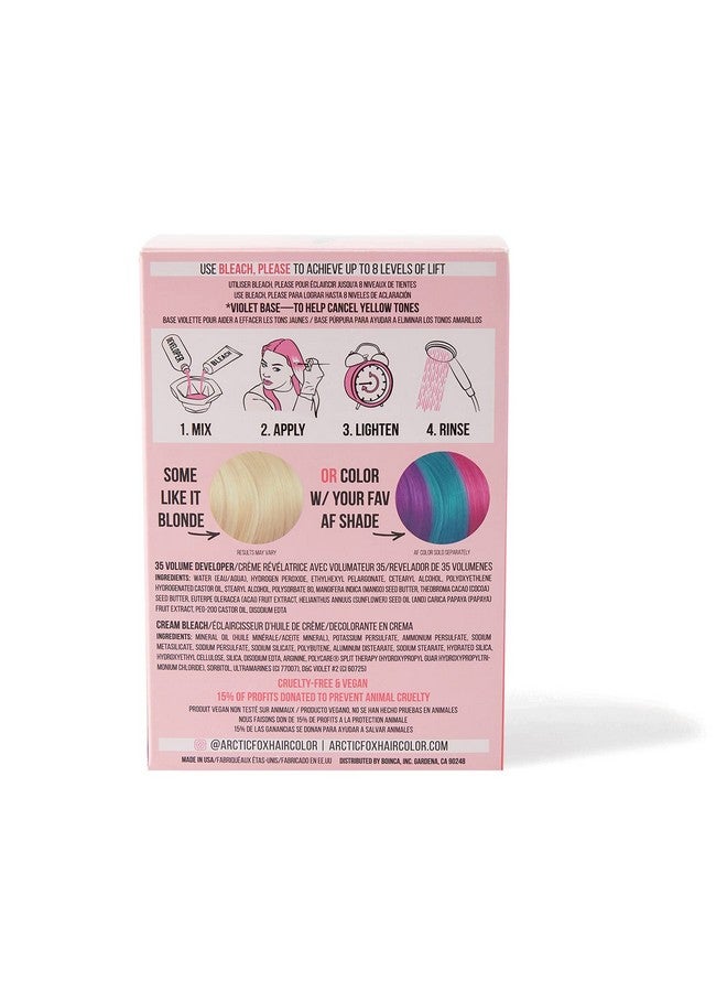 أركتيك فوكس مجموعة تفتيح الشعر Bleach Please من ARCTIC FOX، كريم تفتيح الشعر، 35 Volume Developer وقفازات خالية من اللاتكس، معززة بـ Acai وCocoa وSunflower Oil وPapaya! نباتية وخالية من القسوة - Image 3