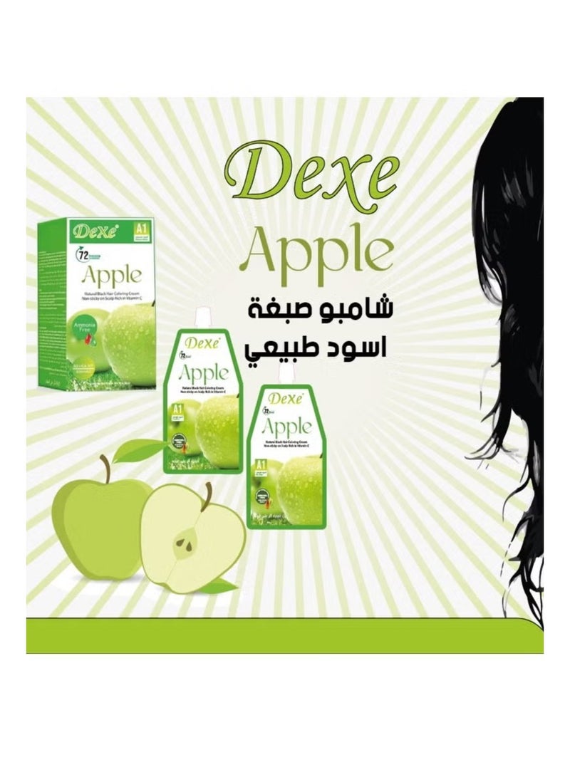 Dexe Apple Natural Black Hair Colorng Ceam Non Sticky On Scalp Rich In Vitamin C Ammonia Free2*500 ml - Image 2