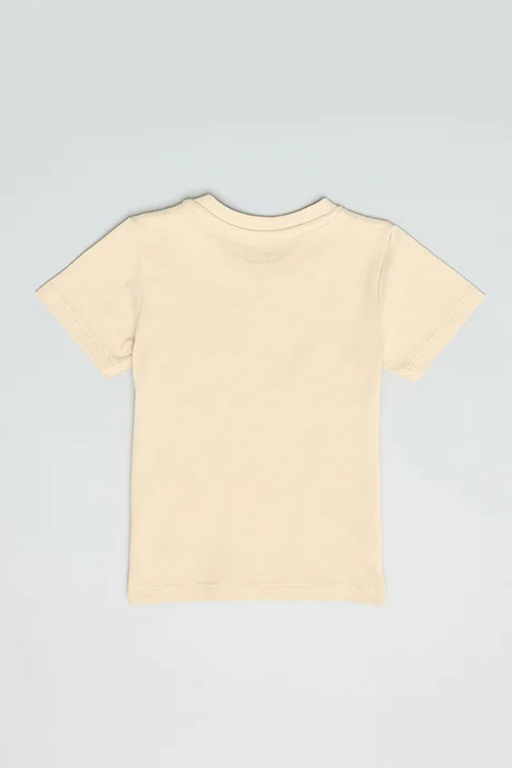 أر أند بي Printed T-Shirt with Crew Neck and Short Sleeves