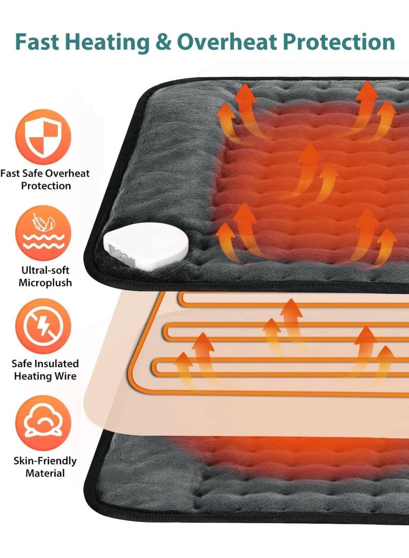 JOUDIYA Electric Heating Pad for Back Pain Relief, Large 60×30cm Double Flannel Heating Pad for Cramps & Arthritis, Multiple Heat Settings, Auto Shut-Off - Image 3