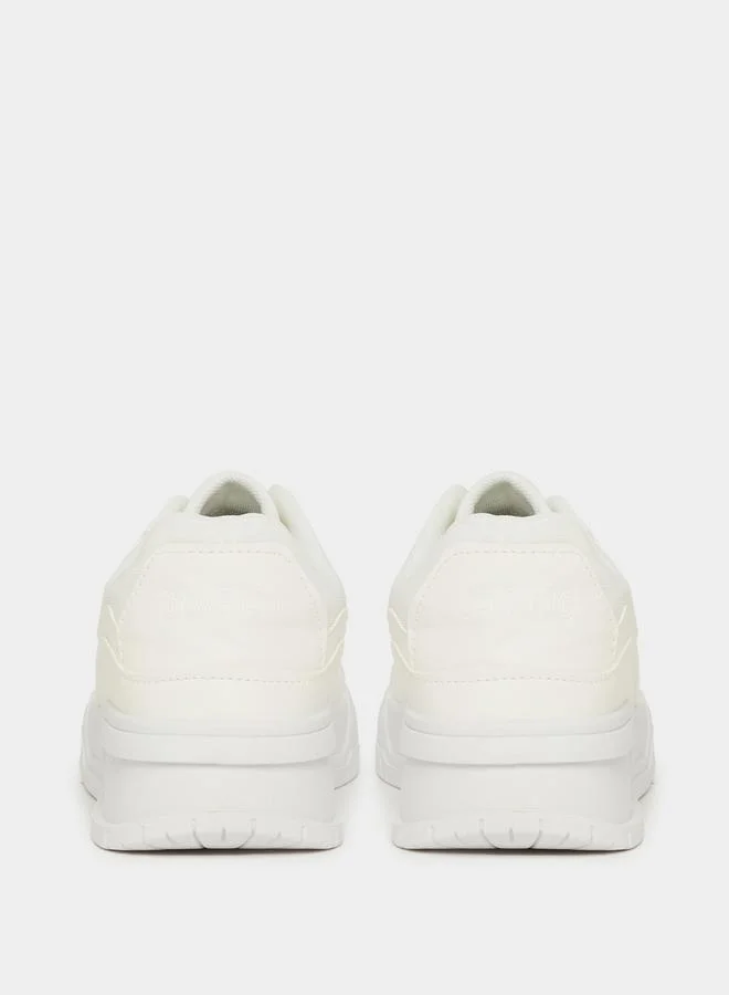 Styli Block Pattern Platform Sole Sneakers