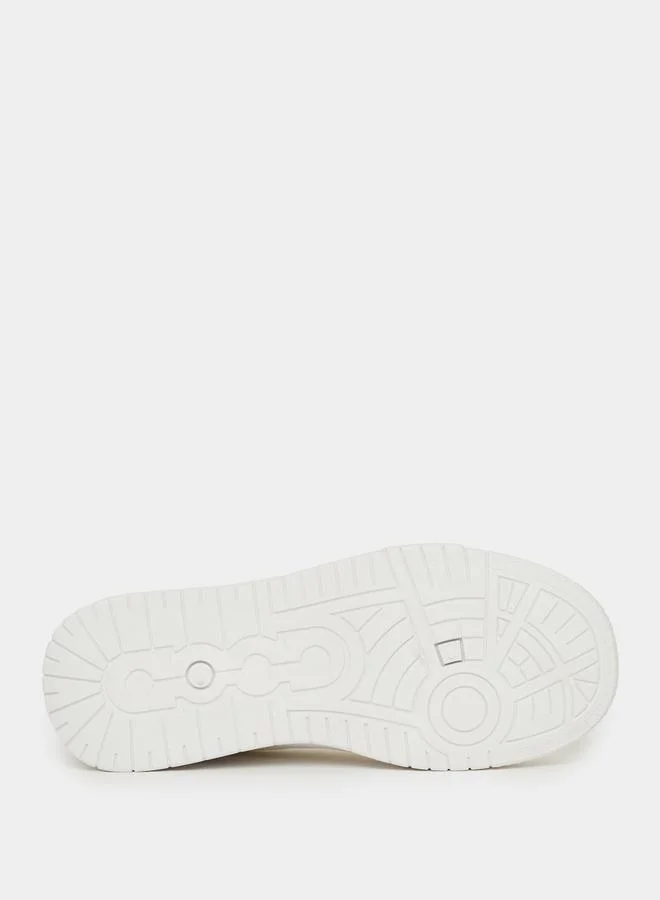 Styli Block Pattern Platform Sole Sneakers