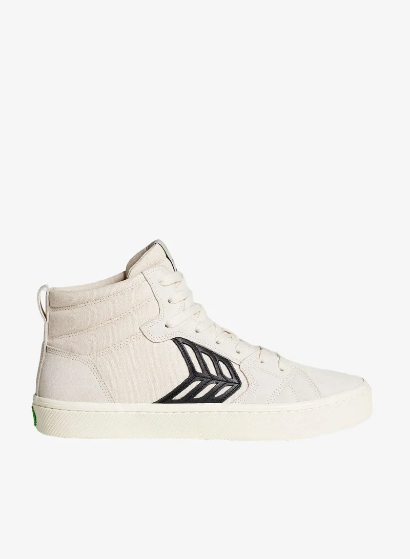 CATIBA PRO High Off-White Canvas Vintage White Suede Black Logo Sneaker
