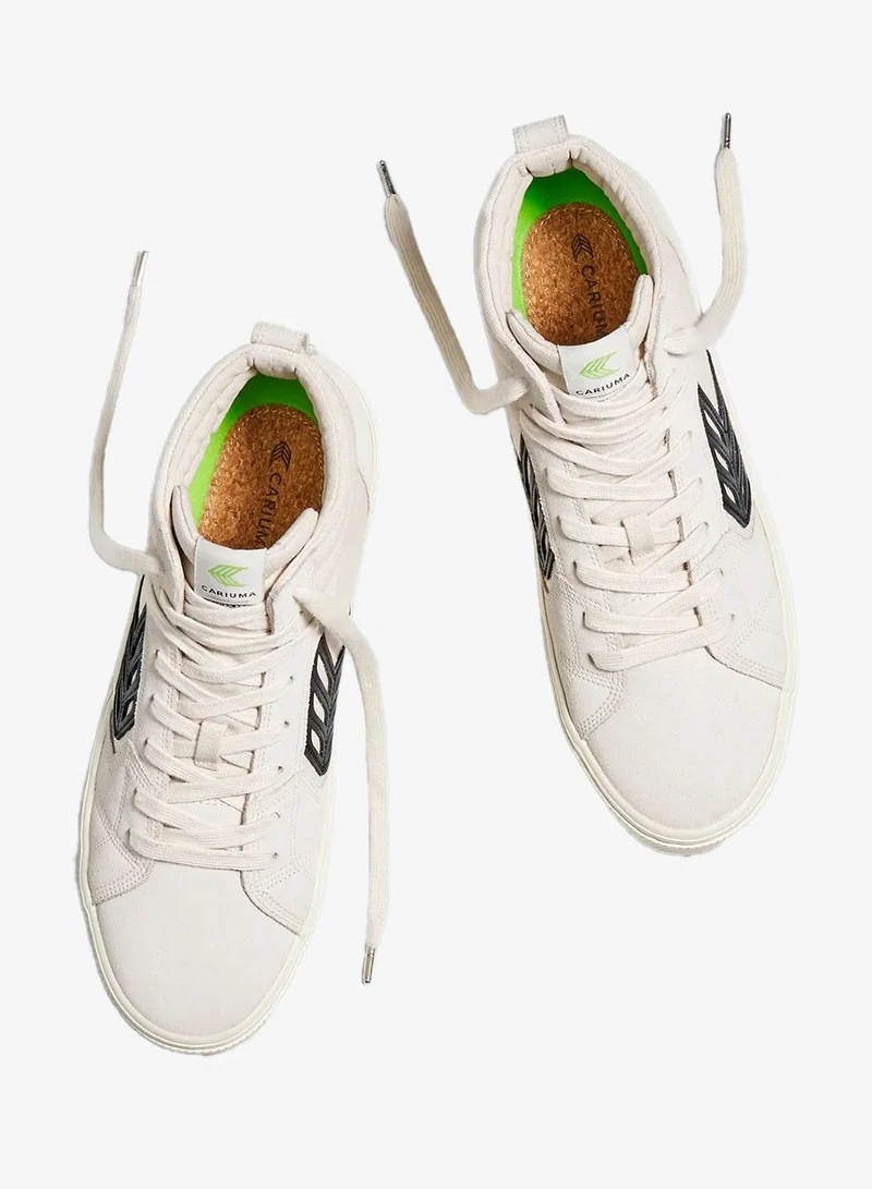Cariuma  CATIBA PRO High Off-White Canvas Vintage White Suede Black Logo Sneaker  | Best Price UAE