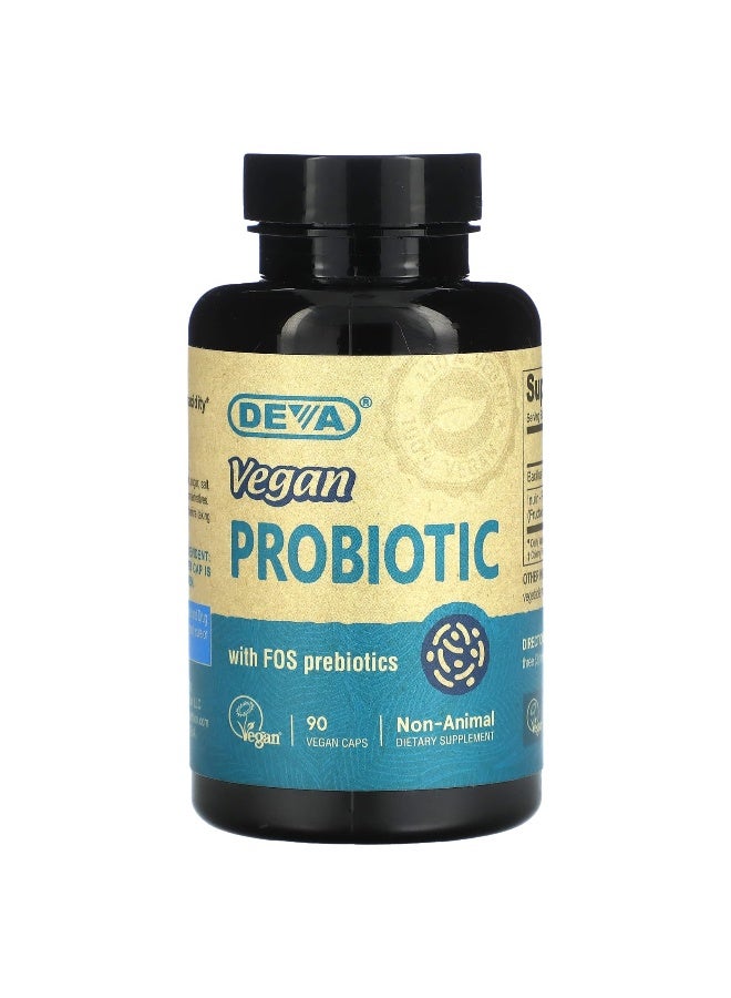 Deva, Vegan Probiotic with FOS Prebiotic, 90 Vegan Caps (Packaging may vary) - Image 1