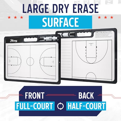 Murray Sporting Goods Whiteboard Premium Basketball Coaches Clipboard | Double-Sided Basketball Whiteboard with Marker - Image 4