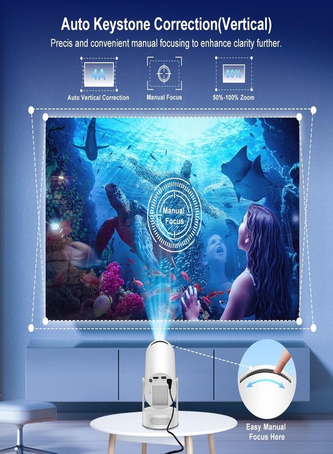 Salange Mini Projector 4K, WiFi & Bluetooth 5.4, Built-in Apps, Auto Keystone - Image 5