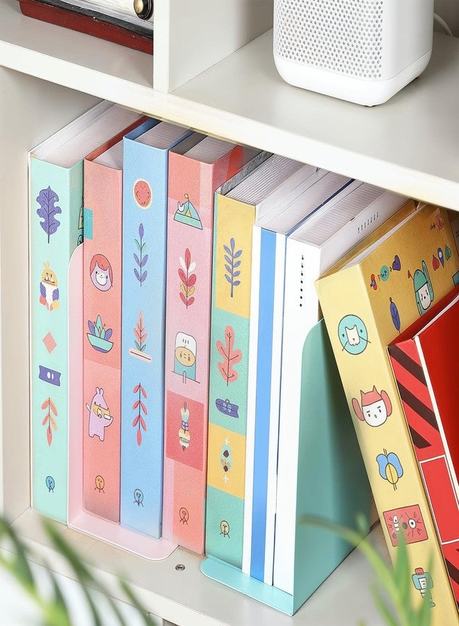 mekueeex 6 Pairs Metal Bookends Book Stopper for Shelves Office Book Holder Library Bookend for Heavy Books Desk Home Bookshelf School - Image 5