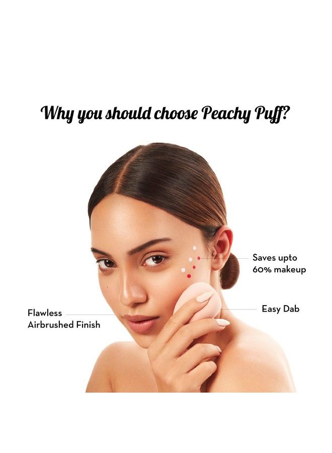 Plush Peachy Puff Microfiber Beauty Blender With Case ; Makeup Sponge That Saves Up To 60% Makeup ; Teardrop Cut ; For All Makeup Formulations ; Crueltyfree ; Latexfree ; Vegan - Image 3