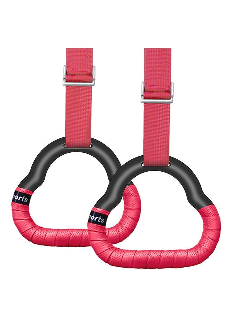 Y&D Gymnastic Rings Set, Childrens Home Fitness Training Equipment, with Adjustable Buckle Heightening Pull Ring, for Physical Used Indoor Horizontal Bar, Children Exercise Up - Image 1
