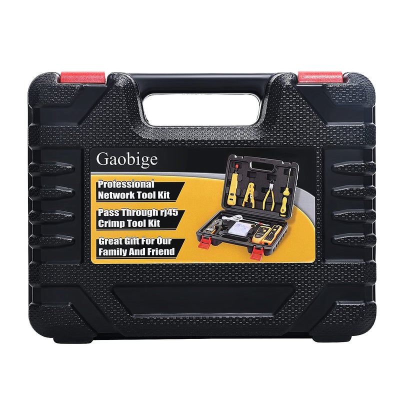 Gaobige Network Tool kit, RJ45 Crimp Tool kit Pass Through Crimper Cat6 Cat5 Cat5e Crimping Tool, Wire Tracker, 110/88 Punchdown Tool, Stripper, Cutter, Cat6 Pass Through Connectors - Image 2
