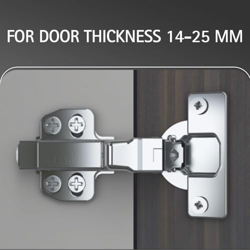 Hettich Onsys 4447i Door Hinge with 4 Hole Mounting Plates | Quality Certified to European Standard | 105° Door Opening Angle | (Door Thickness 14-25 mm : 16 Crank) | Pack of 2 (4 Hinges) - Image 5