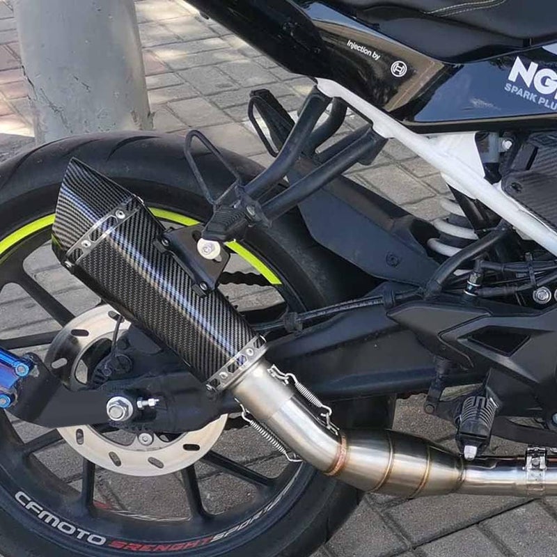 PACEWALKER 38-51mm Real Carbon Fiber Motorcycle Exhaust Muffler, Universal Motorbike Exhaust Muffler with Detachable DB Killer for Scooter, ATV, Street Bike, Yamaha, Suzuki (Real Carbon Fiber) - Image 5