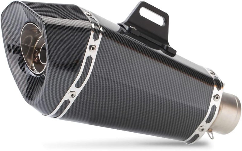 PACEWALKER 38-51mm Real Carbon Fiber Motorcycle Exhaust Muffler, Universal Motorbike Exhaust Muffler with Detachable DB Killer for Scooter, ATV, Street Bike, Yamaha, Suzuki (Real Carbon Fiber) - Image 4