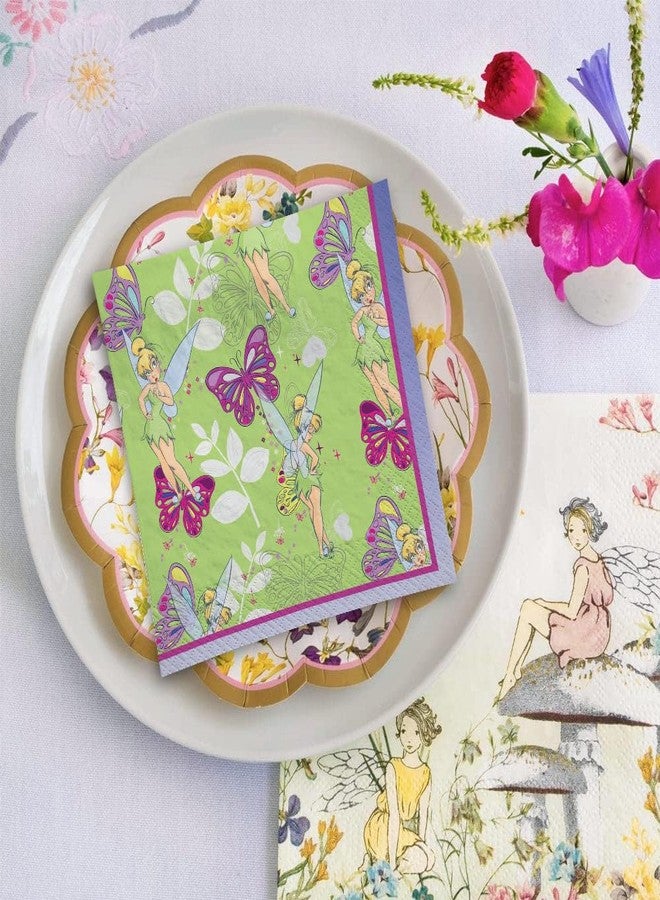 Amscan Multicolor Tinkerbell Beverage Paper Napkins (5" x 5") 16 Count - Premium Quality & Absorbent Napkins, Perfect For Themed Parties & Events - Image 3