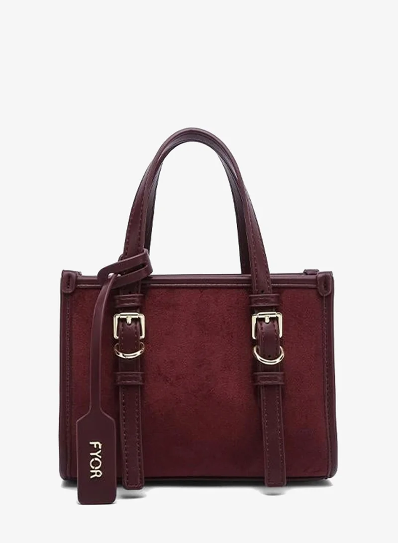 Fyor Buckled Suede-Finish Mini Tote DR 015