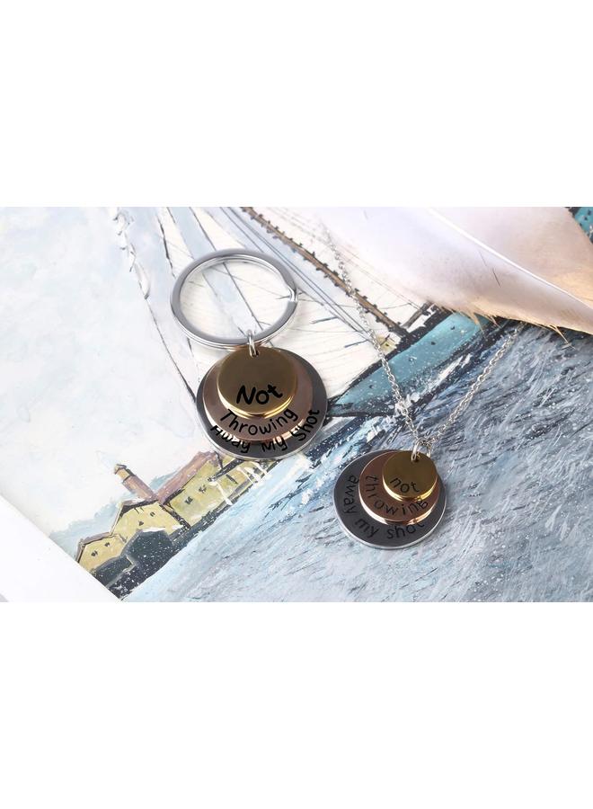 الأزرق جي دبليو مجموعة قلادة ثلاثية الطبقات وسلسلة مفاتيح للنساء هدايا هاميلتون مجوهرات مستوحاة من برودواي الموسيقية - Image 5