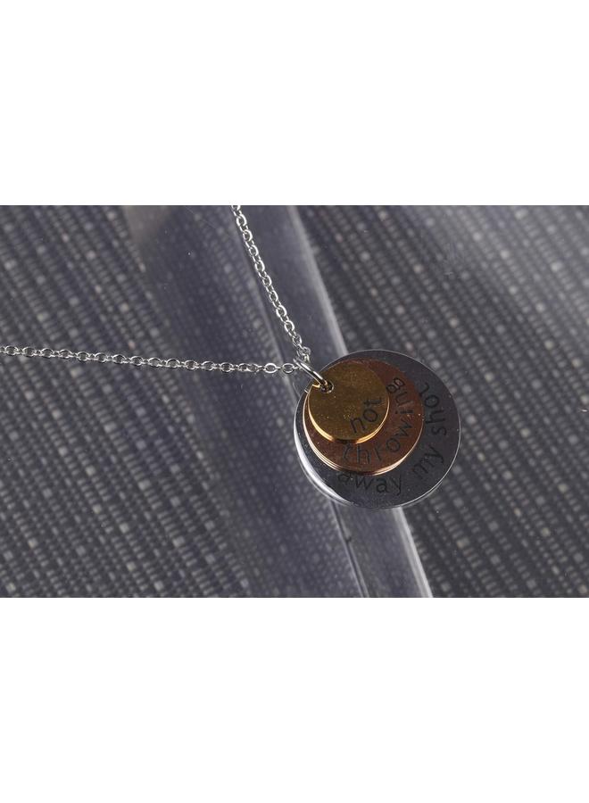 الأزرق جي دبليو مجموعة قلادة ثلاثية الطبقات وسلسلة مفاتيح للنساء هدايا هاميلتون مجوهرات مستوحاة من برودواي الموسيقية - Image 3