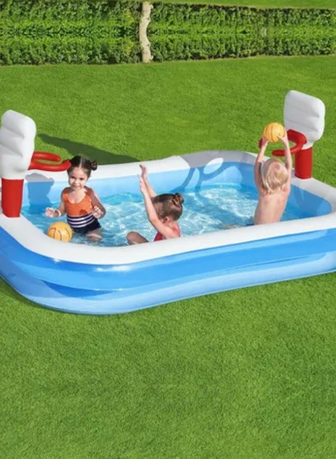 Bestway Inflatable Kids Pool with Basketball Hoops – Indoor & Outdoor Use  - Image 1
