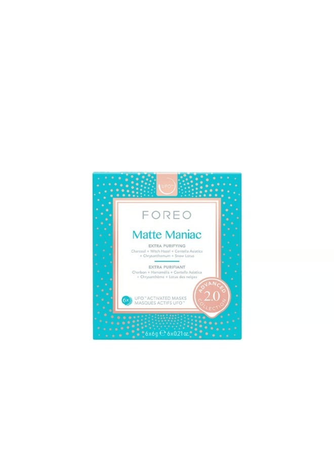 فوريو قناع الوجه المنشط FOREO UFO™ Matte Maniac 2.0، 6 × 6 غرام - Image 1