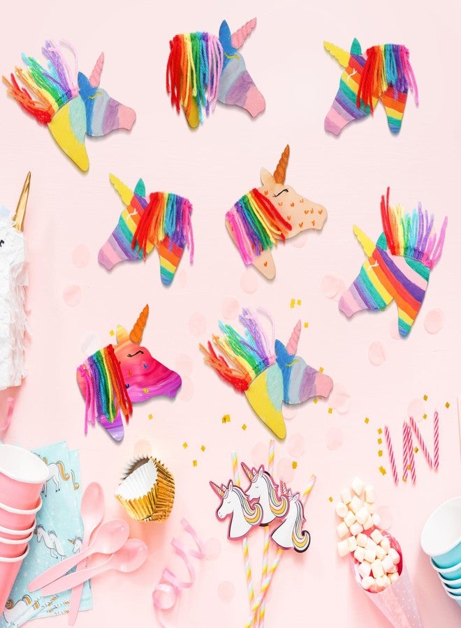 Geelin 24 Pcs Wooden Horse Craft Unfinished Wooden Cutouts Horse Painting Kit Unicorn Ornament DIY Cowboy Craft Gift Tags Paint You Own Horse for Art Activity Party Favors Home Decoration(Unicorn) - Image 5