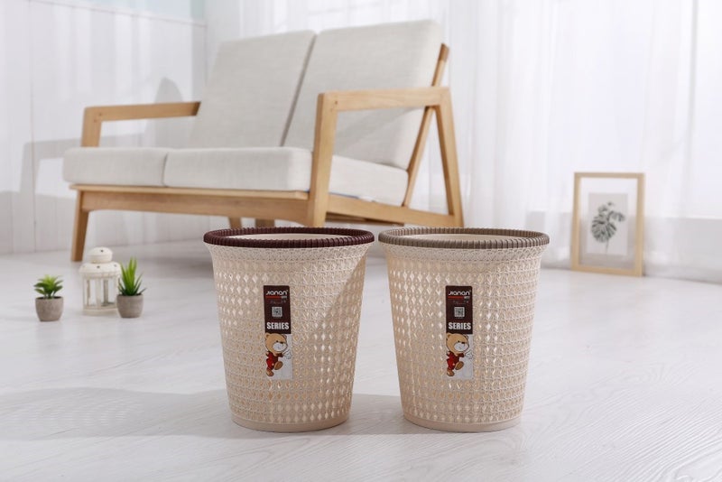 Jian'an Hollow-Out Woven-Style Trash Bin | 27.5*29cm, Breathable, Classified Storage, Sleek Look (1pc) - Image 4