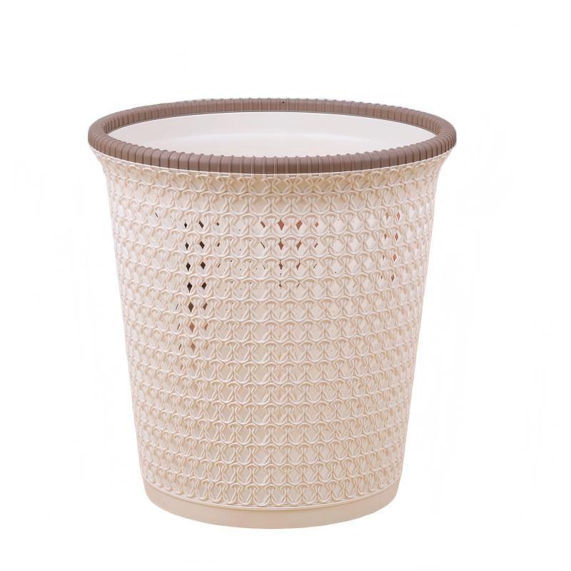 Jian'an Hollow-Out Woven-Style Trash Bin | 27.5*29cm, Breathable, Classified Storage, Sleek Look (1pc) - Image 1