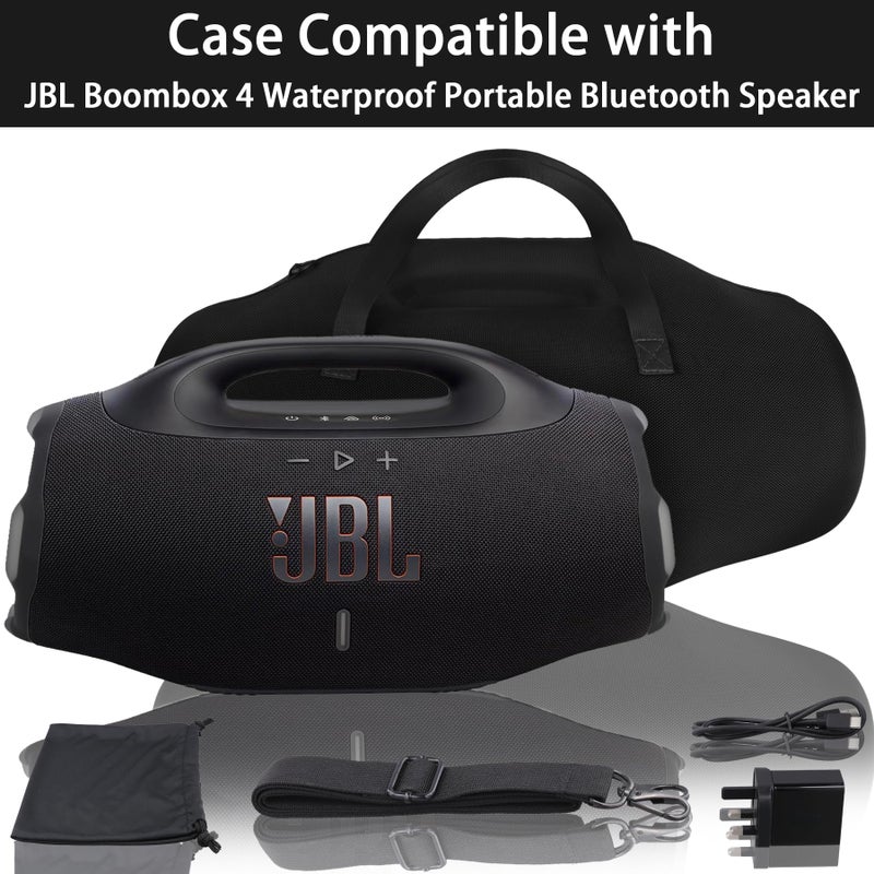 co2CREA Hard Travel Case Replacement for JBL Boombox 4 Waterproof Portable Bluetooth Speaker (Black Case) - Image 3