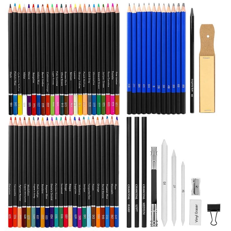 Artownlar 100% Non-Toxic 71 Pieces Professional Sketching Kit for Artists, Shading Drawing Case with Premium Graphite Charcoal Sketch Pencil Kit, Drawing Kit, Art Supplies, Best Gift for Artists, DIY - Image 2