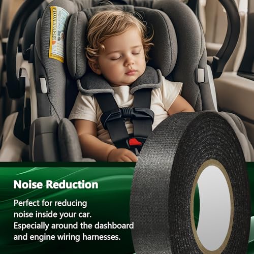 BEIVOBY 5 Rolls High Temp Wire Harness Tape (250FT Total) – OEM-Grade Automotive Cloth Fabric Tape for Engine Wiring Loom, Electrical Cable Protection & Noise Damping - 3/4 in x 50 ft - Image 2