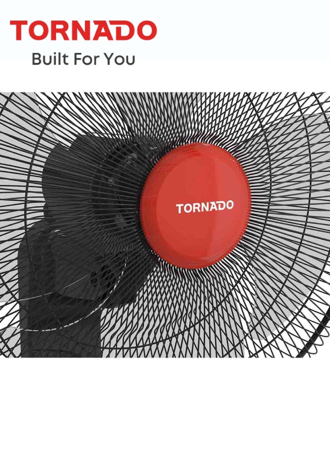 TORNADO Wall Fan, 18 inch, Oscillation Directions, 3 Speed Levels 4 Blades with Remote Control, Best for Home & Office, Black x Red - EPS-18R 220 W EPS-18R Black x Red - Image 4