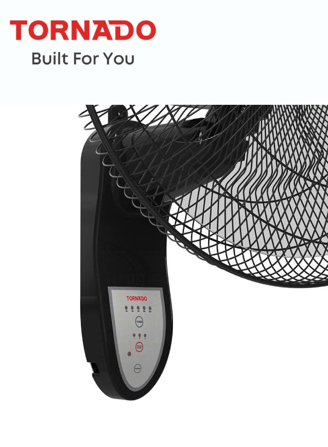 TORNADO Wall Fan, 18 inch, Oscillation Directions, 3 Speed Levels 4 Blades with Remote Control, Best for Home & Office, Black x Red - EPS-18R 220 W EPS-18R Black x Red - Image 5
