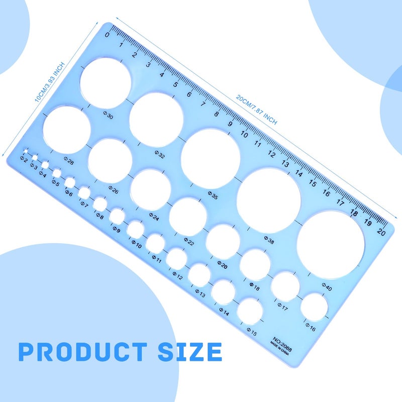 Aruicheng Plastic Circle Stencil Template - Multi-Function Circle Template for Drawing, Drafting Tools - Blue - Image 2