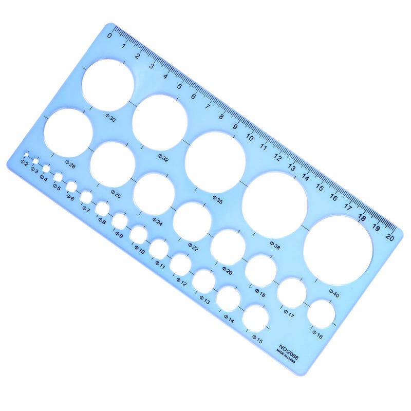 Aruicheng Plastic Circle Stencil Template - Multi-Function Circle Template for Drawing, Drafting Tools - Blue - Image 1