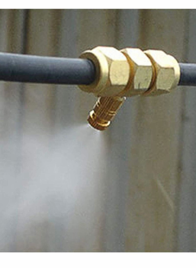 SYOSI فوهة رذاذ نحاسية، 10 عبوات من فوهات الرش ذات الضغط العالي 10/24 UNC نظام رأس ضباب مضاد للتنقيط خارجي لتبريد المناظر الطبيعية (فتحة 0.012) - Image 4