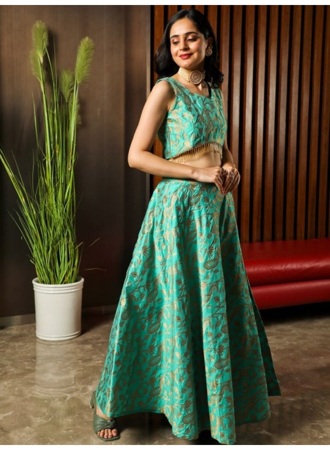 أيه كيه إس ليجنجا شولي باللون الذهبي الأخضر مع دوباتا وردية وحقيبة بوتالي - Image 3