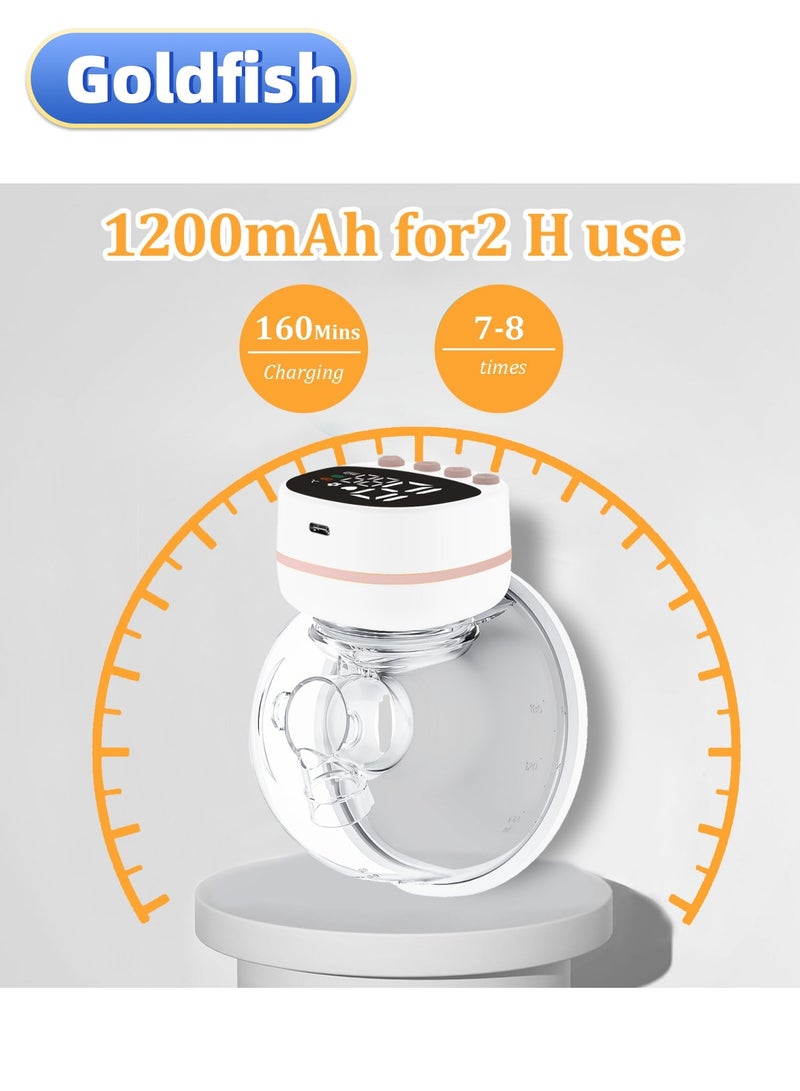 جولدفش مضخة ثدي كهربائية يمكن ارتداؤها بدون استخدام اليدين، 5 أوضاع و15 سرعة. - Image 4