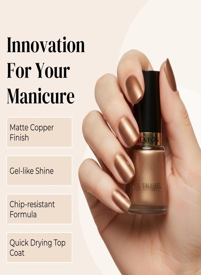 REVLON Matte Finish Nail Enamel, Cocktail Copper, 8ml - Image 3