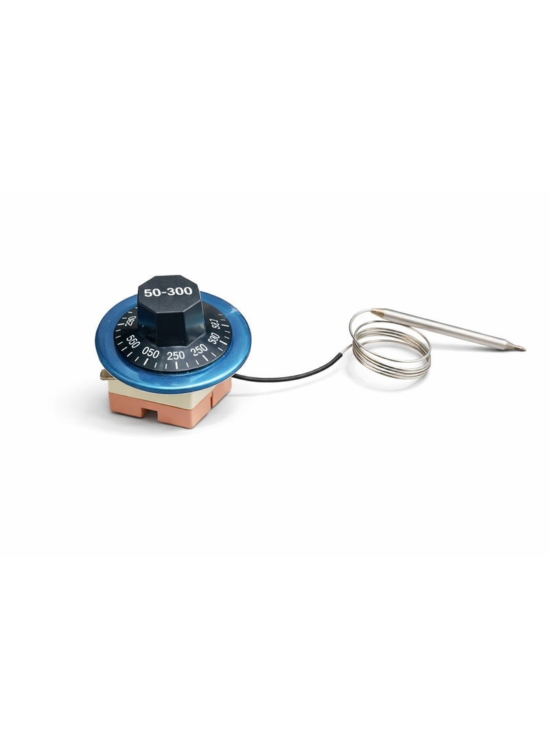 50-300E Mechanical Capillary Thermostat Temperature Controller Kit, 50°F–300°F 2Pin 220v Adjustable Range, Heavy Duty Probe Sensor with Dial Knob, Mounting Plate & Screws, for Oven, Fryer, Heater & Industrial Equipment - Image 3