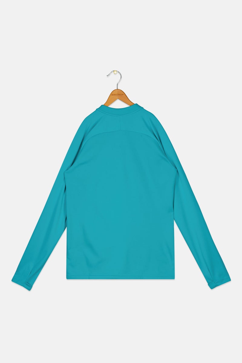 Nike Kids Boy Embroidered Logo Long Sleeve Football Sweatshirt, Turquoise - Image 3