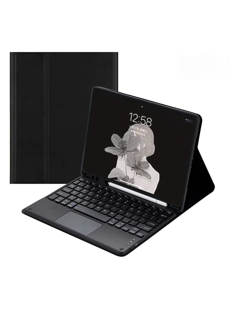 General Arabic and English Keyboard Case Compatible with Samsung Galaxy Tab A9 Plus 2023 SM-X216 X210 Magnetic Separate Touchpad Keyboard with Pencil Holder 