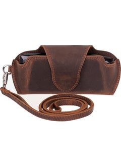 PLM Riviera Leather Strap Glasses Case Antique Brown  - Image 1