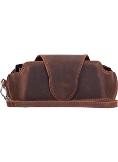 PLM Riviera Leather Strap Glasses Case Antique Brown  - Image 3