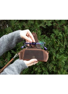 PLM Riviera Leather Strap Glasses Case Antique Brown  - Image 4